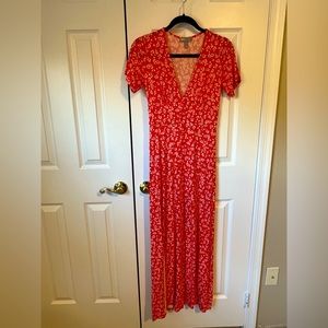 Asos red floral maxi dress size US 6